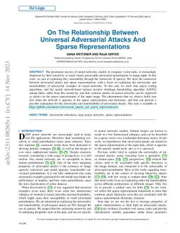 On The Relationship Between Universal Adversarial Attacks And Sparse
  Representations