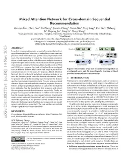 Mixed Attention Network for Cross-domain Sequential Recommendation