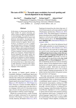 The taste of IPA: Towards open-vocabulary keyword spotting and forced
  alignment in any language