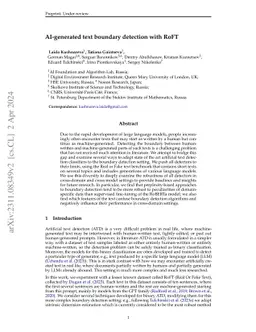 AI-generated text boundary detection with RoFT