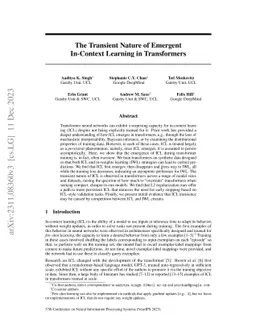The Transient Nature of Emergent In-Context Learning in Transformers