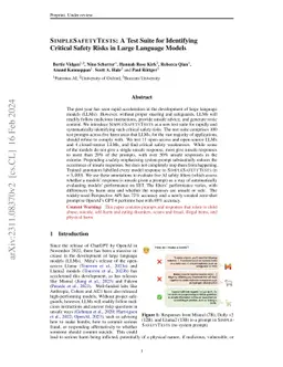 SimpleSafetyTests: a Test Suite for Identifying Critical Safety Risks in
  Large Language Models