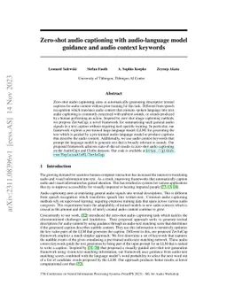 Zero-shot audio captioning with audio-language model guidance and audio
  context keywords