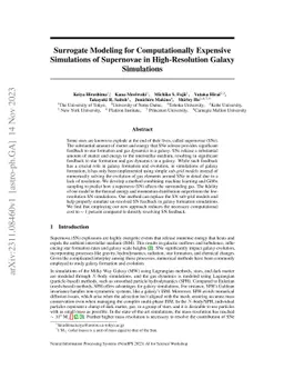 Surrogate Modeling for Computationally Expensive Simulations of
  Supernovae in High-Resolution Galaxy Simulations