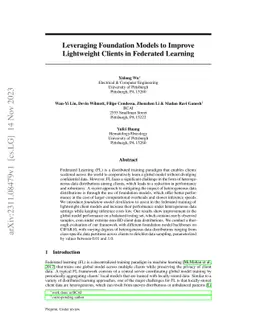 Leveraging Foundation Models to Improve Lightweight Clients in Federated
  Learning