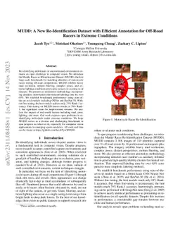 MUDD: A New Re-Identification Dataset with Efficient Annotation for
  Off-Road Racers in Extreme Conditions