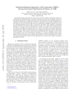 Variational Quantum Eigensolver with Constraints (VQEC): Solving
  Constrained Optimization Problems via VQE
