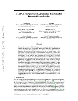 MADG: Margin-based Adversarial Learning for Domain Generalization
