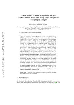 Cross-dataset domain adaptation for the classification COVID-19 using
  chest computed tomography images
