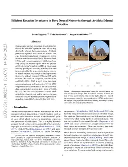 Efficient Rotation Invariance in Deep Neural Networks through Artificial
  Mental Rotation