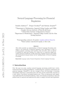 Natural Language Processing for Financial Regulation