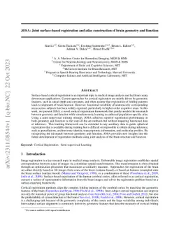 JOSA: Joint surface-based registration and atlas construction of brain
  geometry and function