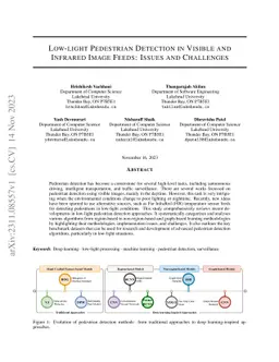 Low-light Pedestrian Detection in Visible and Infrared Image Feeds: Issues and Challenges