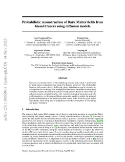 Probabilistic reconstruction of Dark Matter fields from biased tracers
  using diffusion models