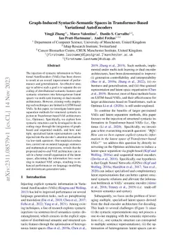 Graph-Induced Syntactic-Semantic Spaces in Transformer-Based Variational
  AutoEncoders