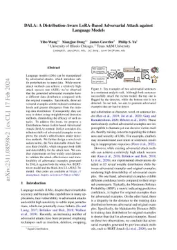 DALA: A Distribution-Aware LoRA-Based Adversarial Attack against
  Language Models