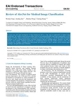 Review of AlexNet for Medical Image Classification