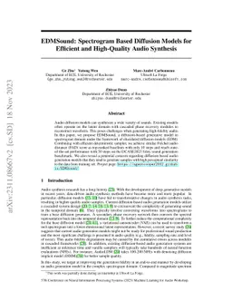 EDMSound: Spectrogram Based Diffusion Models for Efficient and
  High-Quality Audio Synthesis