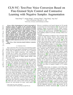 CLN-VC: Text-Free Voice Conversion Based on Fine-Grained Style Control
  and Contrastive Learning with Negative Samples Augmentation
