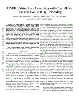CP-EB: Talking Face Generation with Controllable Pose and Eye Blinking
  Embedding