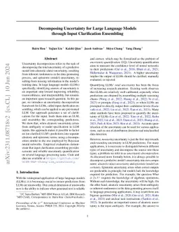 Decomposing Uncertainty for Large Language Models through Input
  Clarification Ensembling