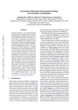 Uncertainty Estimation on Sequential Labeling via Uncertainty
  Transmission