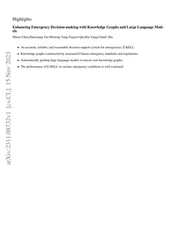 Enhancing Emergency Decision-making with Knowledge Graphs and Large
  Language Models