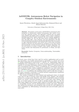 AdVENTR: Autonomous Robot Navigation in Complex Outdoor Environments