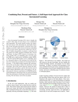 Combining Past, Present and Future: A Self-Supervised Approach for Class
  Incremental Learning