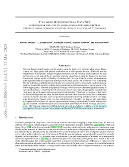 Toulouse Hyperspectral Data Set: a benchmark data set to assess
  semi-supervised spectral representation learning and pixel-wise
  classification techniques