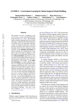 CLIMB: Curriculum Learning for Infant-inspired Model Building