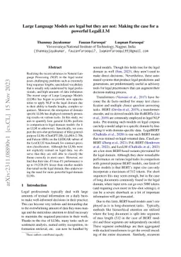Large Language Models are legal but they are not: Making the case for a
  powerful LegalLLM