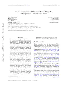 On the Importance of Step-wise Embeddings for Heterogeneous Clinical
  Time-Series
