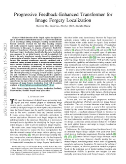 Progressive Feedback-Enhanced Transformer for Image Forgery Localization