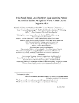 Structural-Based Uncertainty in Deep Learning Across Anatomical Scales:
  Analysis in White Matter Lesion Segmentation