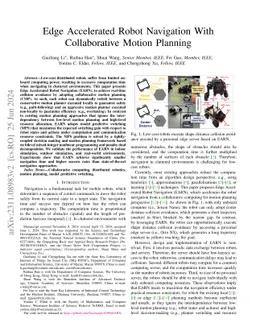 Edge Accelerated Robot Navigation With Collaborative Motion Planning
