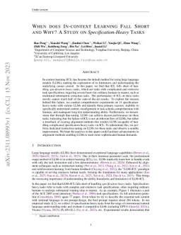When does In-context Learning Fall Short and Why? A Study on
  Specification-Heavy Tasks