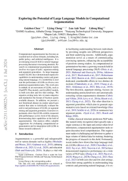 Exploring the Potential of Large Language Models in Computational
  Argumentation