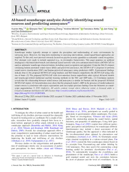 AI-based soundscape analysis: Jointly identifying sound sources and
  predicting annoyance