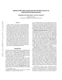 Spiking NeRF: Representing the Real-World Geometry by a Discontinuous
  Representation
