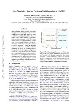 How Vocabulary Sharing Facilitates Multilingualism in LLaMA?