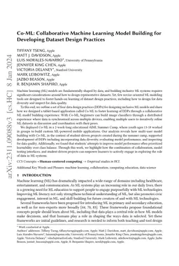 Co-ML: Collaborative Machine Learning Model Building for Developing
  Dataset Design Practices