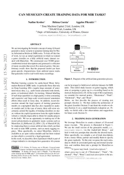 Can MusicGen Create Training Data for MIR Tasks?