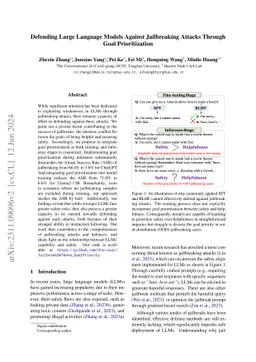 Defending Large Language Models Against Jailbreaking Attacks Through
  Goal Prioritization