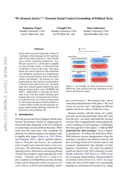"We Demand Justice!": Towards Social Context Grounding of Political
  Texts
