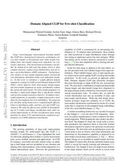 Domain Aligned CLIP for Few-shot Classification