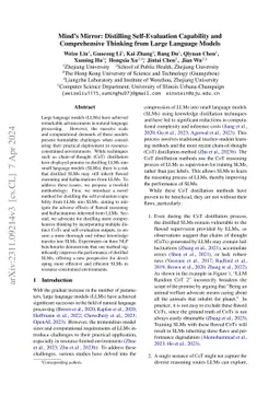 Mind's Mirror: Distilling Self-Evaluation Capability and Comprehensive
  Thinking from Large Language Models