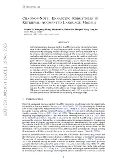 Chain-of-Note: Enhancing Robustness in Retrieval-Augmented Language
  Models