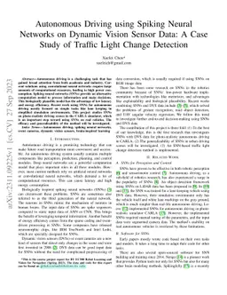 Autonomous Driving using Spiking Neural Networks on Dynamic Vision Sensor Data: A Case Study of Traffic Light Change Detection
