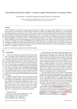 Smart Home Goal Feature Model -- A guide to support Smart Homes for
  Ageing in Place